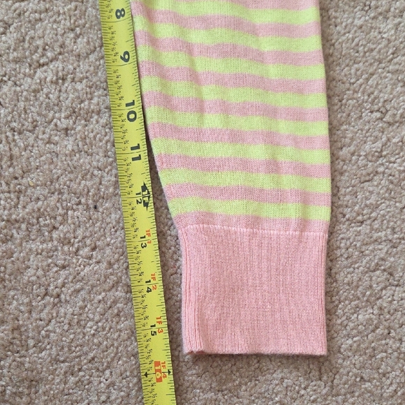 Lands' End Women's Colorful Striped Cardigan - Pink, Yellow, and Blue - Picture 12 of 15